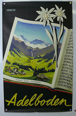 Adelboden Switzerland Original Vintage Travel Poster