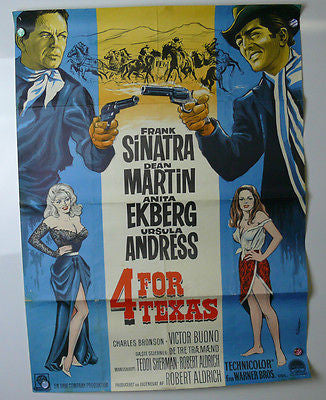 4 For Texas Original Movie Poster 1963 German? Sinatra & Dean Martin