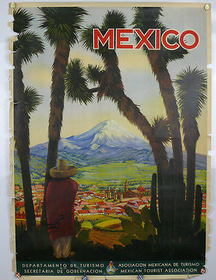 Mexico Original Vintage Travel Poster 1940's
