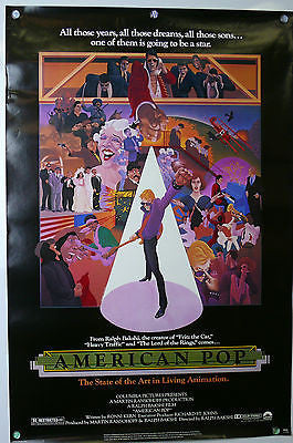 American Pop Original Movie Poster ROLLED 1981 Ralph Bakshi Animation