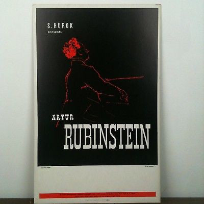 Arthur Rubenstein Original Concert Poster