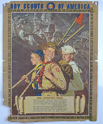 Norman Rockwell Boy Scouts of America Original Vintage Poster Berton Braley poem