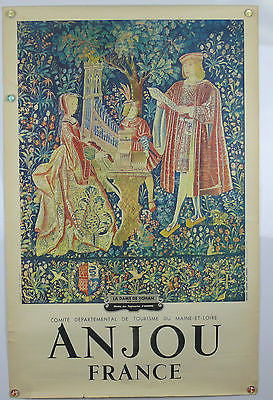 Anjou France Tapestry Original Vintage Travel Poster 1950