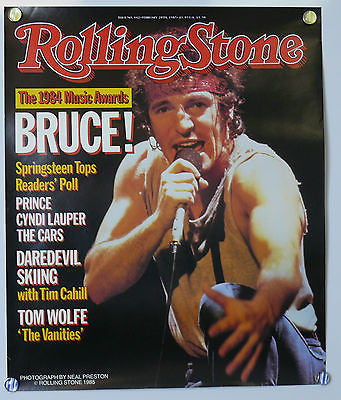 Bruce Springsteen Rolling Stone Magazine Original Music Promo Poster 1985