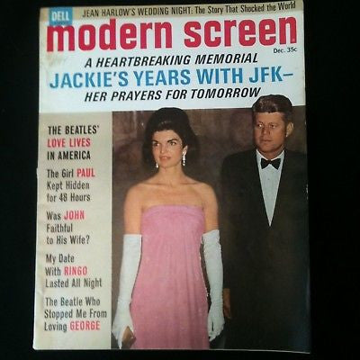 Modern Screen Magazine 1964 JFK&Jackie, Beatles #58